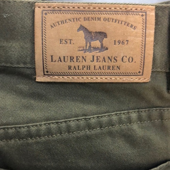 Lauren Jeans Co. Ralph Lauren army green Straight Leg Jeans size 4 - Picture 7 of 11